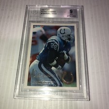 1994 Fleer Rookie Exchange #3 Marshall Faulk Rookie Card PSA 9 Mint HOF. rookie card picture