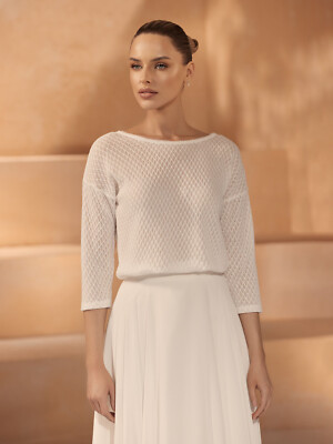 Brautpullover Brautpulli Brautstola Braut Pullover aus Strick 36 bis 44 Ivory