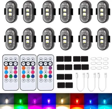 Wireless Led Strobe Lights Remote Control 8 Colors Waterproof For Car Motorcycle