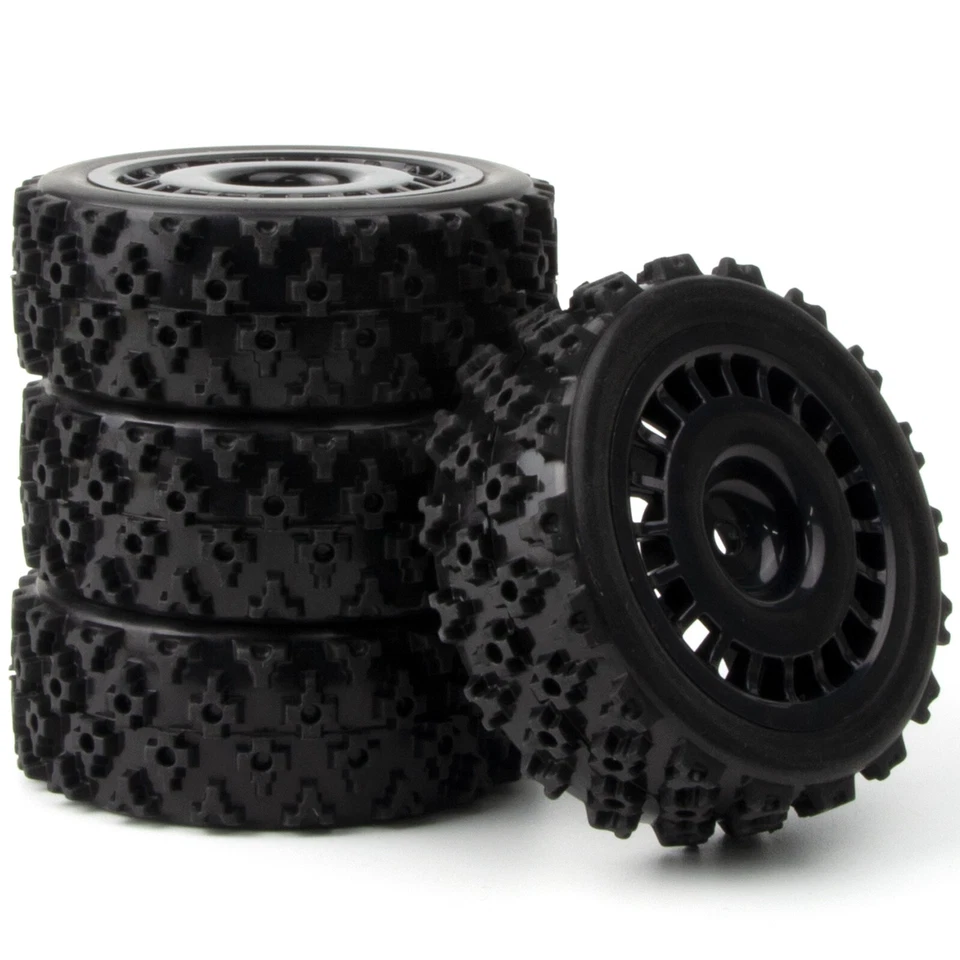 1/10 RC Rally Car Wheels Tires Rims for Tamiya TT-01 TT-02 XV01 DF-03 HSP HPI - Image 3 of 4