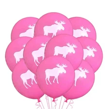 12 Count Moose Balloons Woodland Birthday Party Girls Event Supply Ideas