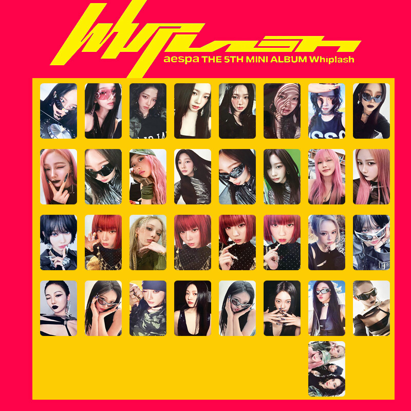 K-POP タレントカード セット　aespa Kpop Aespa 2022 Pink Christmas Random Official Photocard