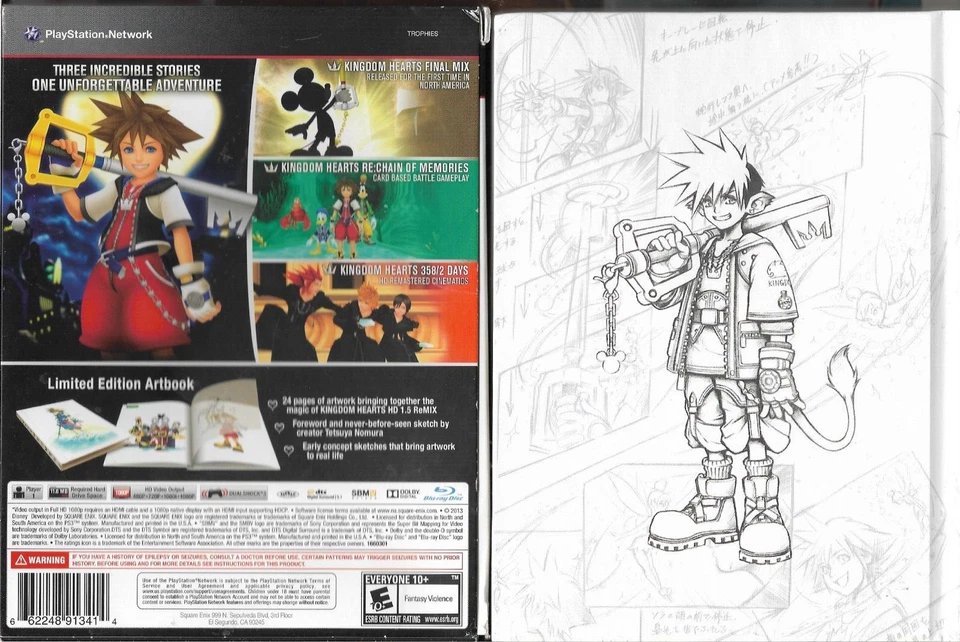 Videojuego PS3 PROBADO DISNEY KINGDOM HEARTS con LIBRO DE ARTE Disco de Cubierta Deslizante Foto 2 de 3