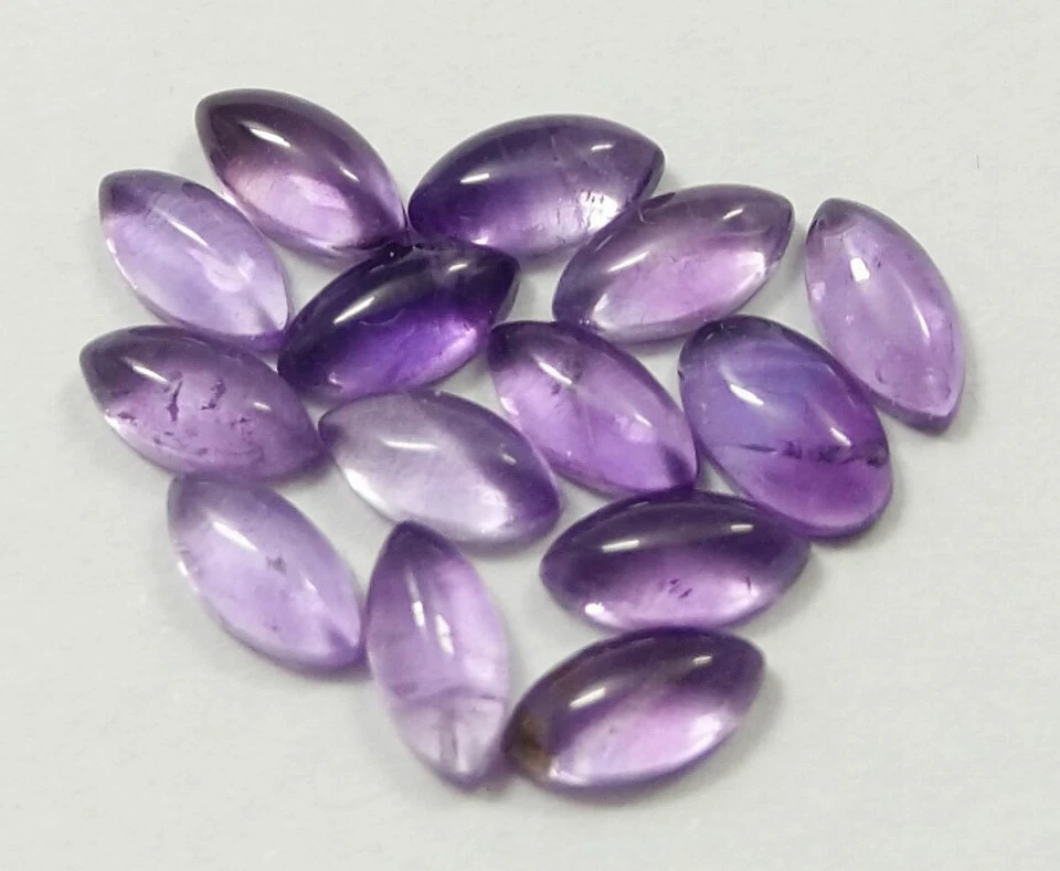 Cabochon marchesa naturale 3,00 ct ottima ametista viola lotto gemme di alta ... - Immagine 2 di 4