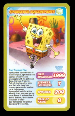 1 x TV Infokarte von SpongeBob Schwammkopf 1999 - R048