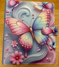 Butterfly Blue A5 6 Ring Binder/Notebook With Paper