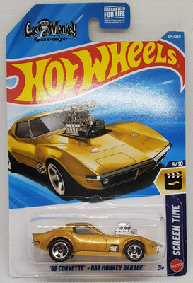 2026 Hot Wheels Gold 68 Corvette Gas Monkey Garage HW Screen Time #214