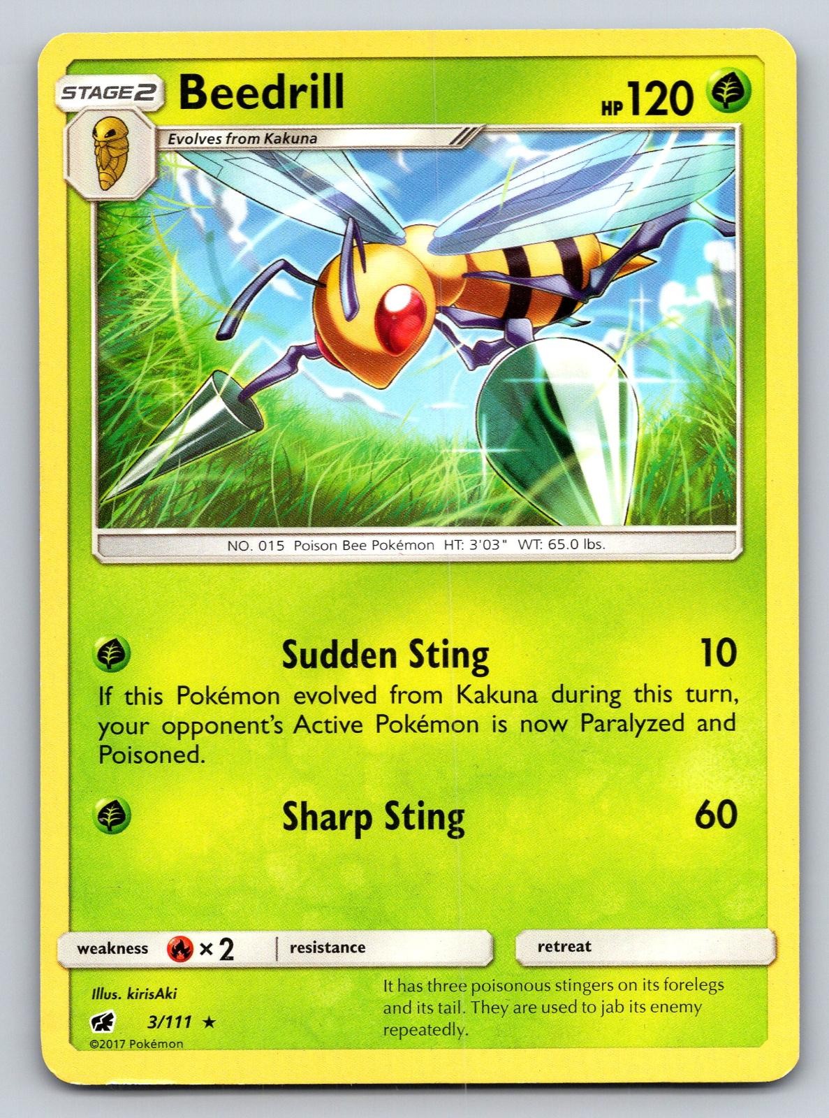 Beedrill 3/111 Rare Crimson Invasion Pokemon Lightly Played