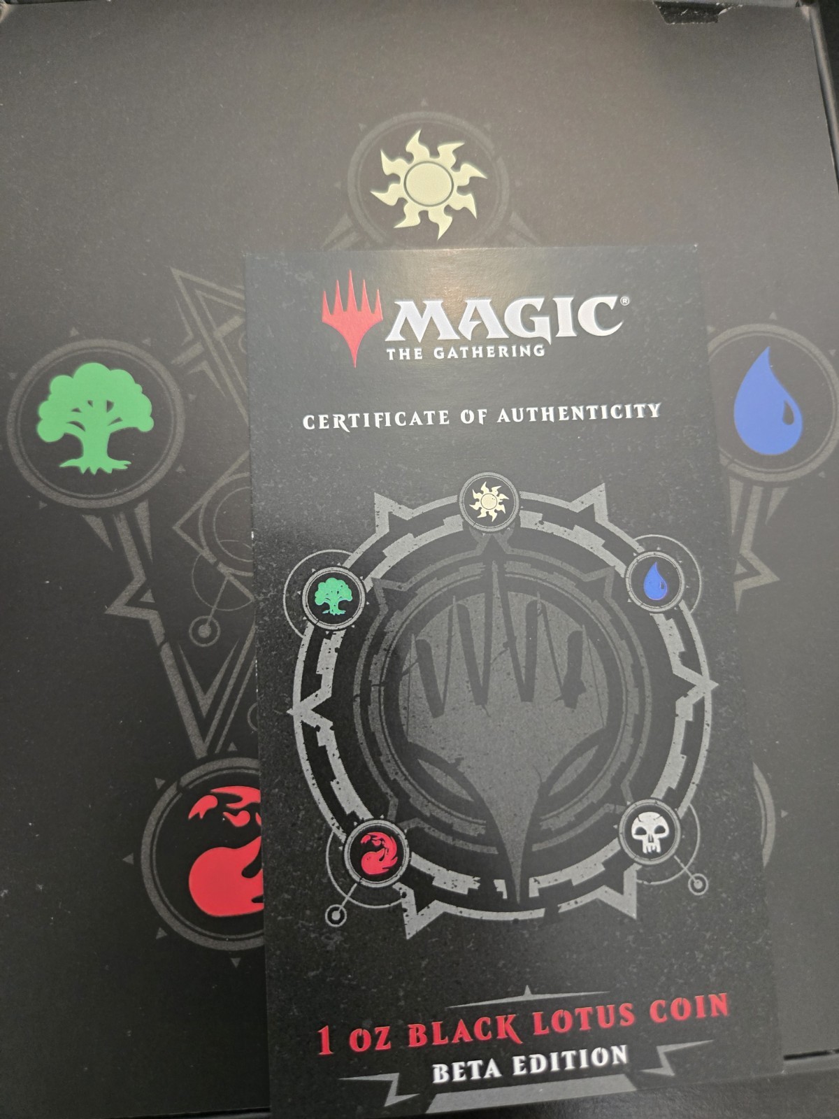 2024 Samoa $5 Magic The Gathering BLACK LOTUS 1 Ounce Silver Coin in Box & COA view 3