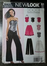 Simplicity Pattern A6480 Corset Strapless Top Pant Skirt Size 3/4-13/14 New Look