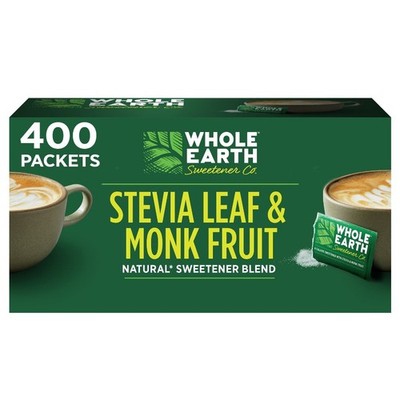 Stevia Monk Fruit Zero Calorie Sweetener Natural Sugar Substitute 400 Count