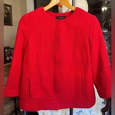 Talbots Textured Scarlet Blazer- size 8 Petite.