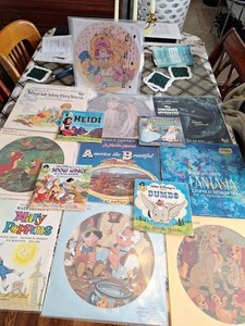 10 Disney Classic Records Plus 4 Classic 45's Some Very Rare Plays Well Clean!!!