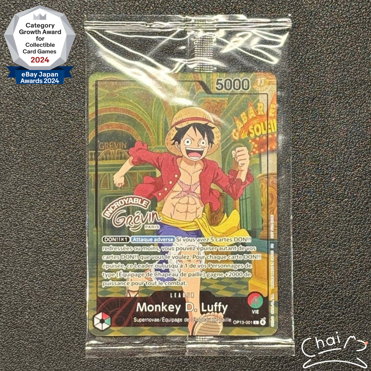 Luffy OP13-001 ONE PIECE Card × Musee Grevin Paris Promo English