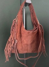 Borse In Pelle Handbag Genuine Leather Chestnut Brown Made In Italy