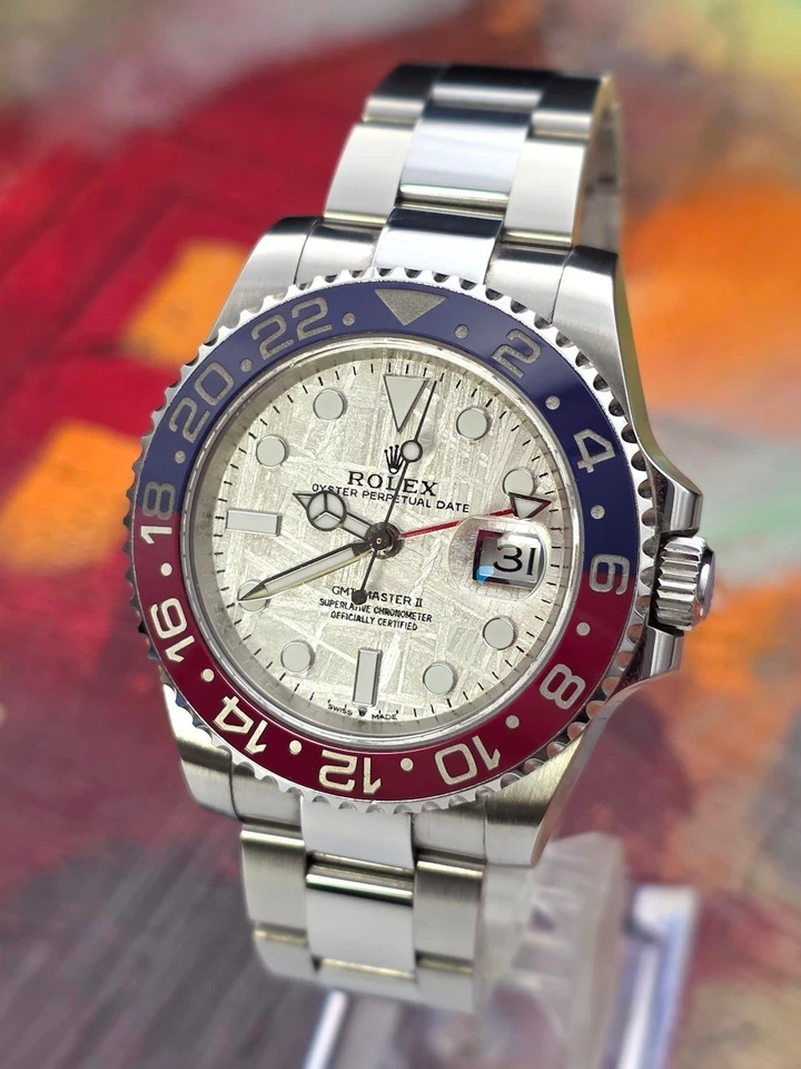 Rolex GMT Master II 116710 2017 40 mm esfera de meteorito acabada a 126719BLRO Foto 4 de 4