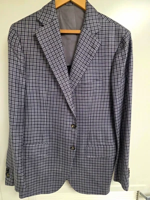 Cesare Attolini Black Check Tweed Wool Sport Coat Blazer 3-Button 42