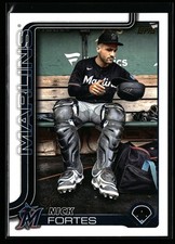 Nick Fortes 2025 Topps #523 Golden Mirror Image Variation SSP Miami Marlins