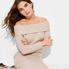 Women's Sweater Top - Wild Fable Beige XS