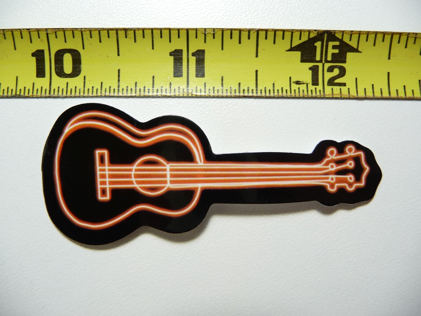 Colorful Neon Acoustic Bass Guitar Sticker Decal Fun Design