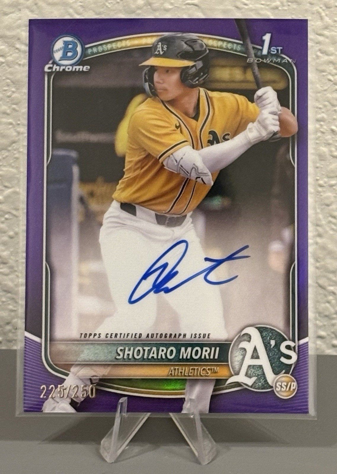 Shotaro Morii 2025 Bowman Chrome 1st True Purple Refractor AUTO #'d /250 #CPA-SM
