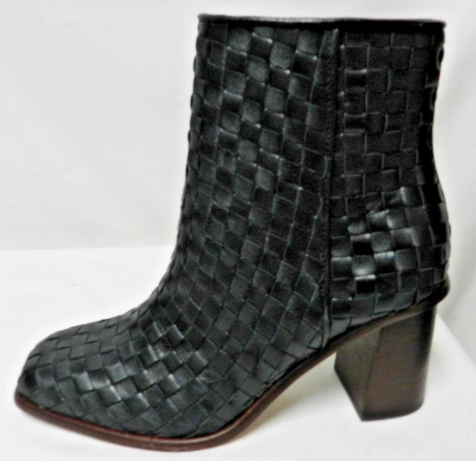 Antonio Melani Alohas West Botines Cuero Tejido Negro Cremallera NUEVO Talla 7 Foto 2 de 4