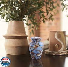 Small Keepsake Cremation Urns for Human Ashes - Marble Finish Metal Keepsake ...