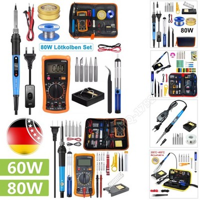 Lötkolben Set Lötset Lötstation Temperatur Einstellbar Soldering Iron Wire DE