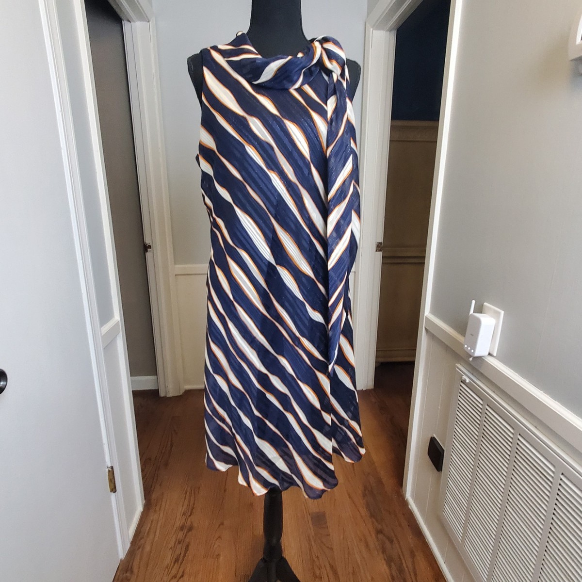 signature by robbie bee blue dress Signature by Robbie Bee Women's Dress - Blue with Starburst - Size S