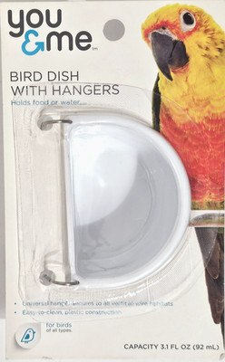 NIP You & Me Food/ Water Dish with Hangers for Vertical Wire Bird/ Sugar Glider