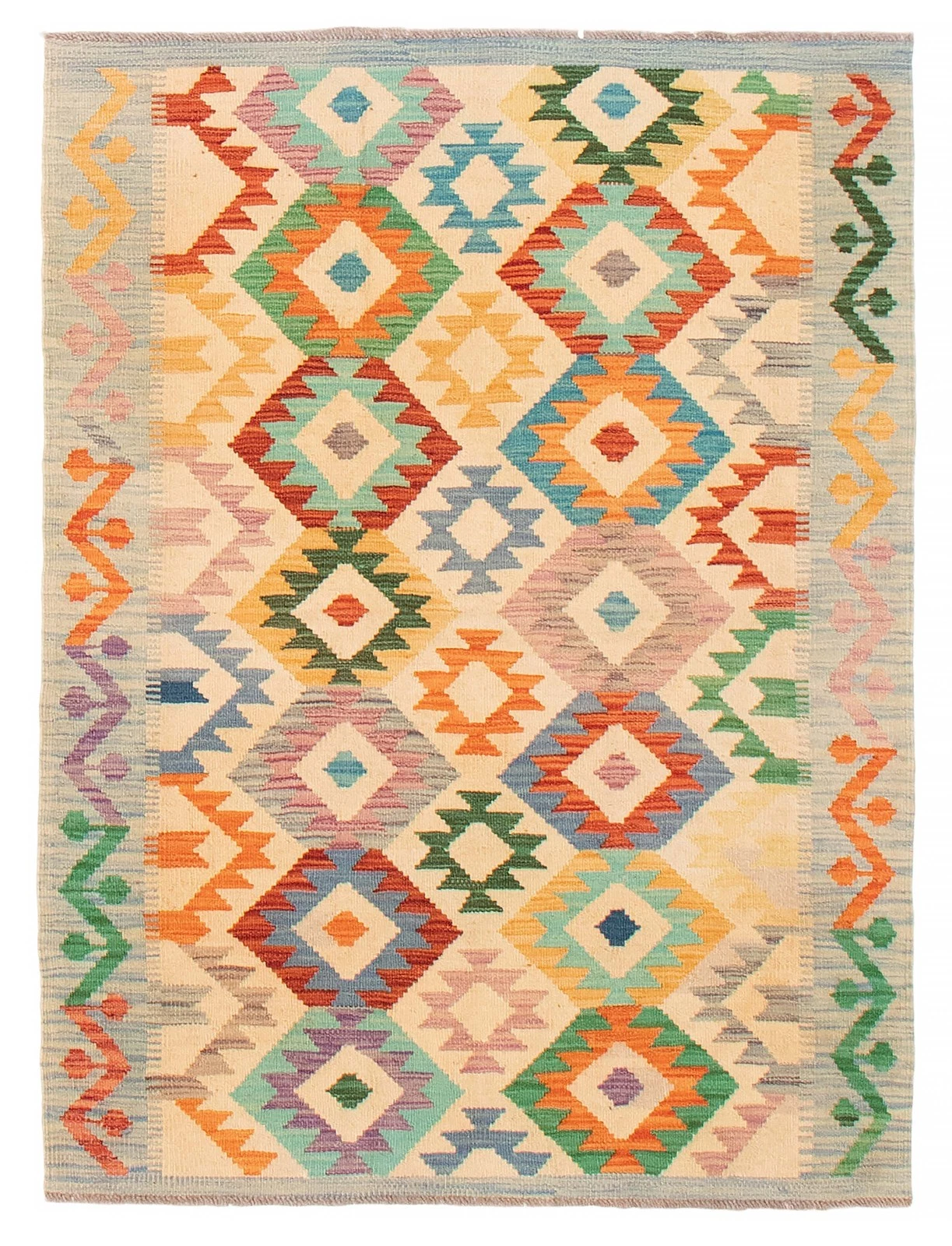 Traditional Vintage Hand Woven Area Rug 3'5" x 4'10" Wool Oriental Carpet