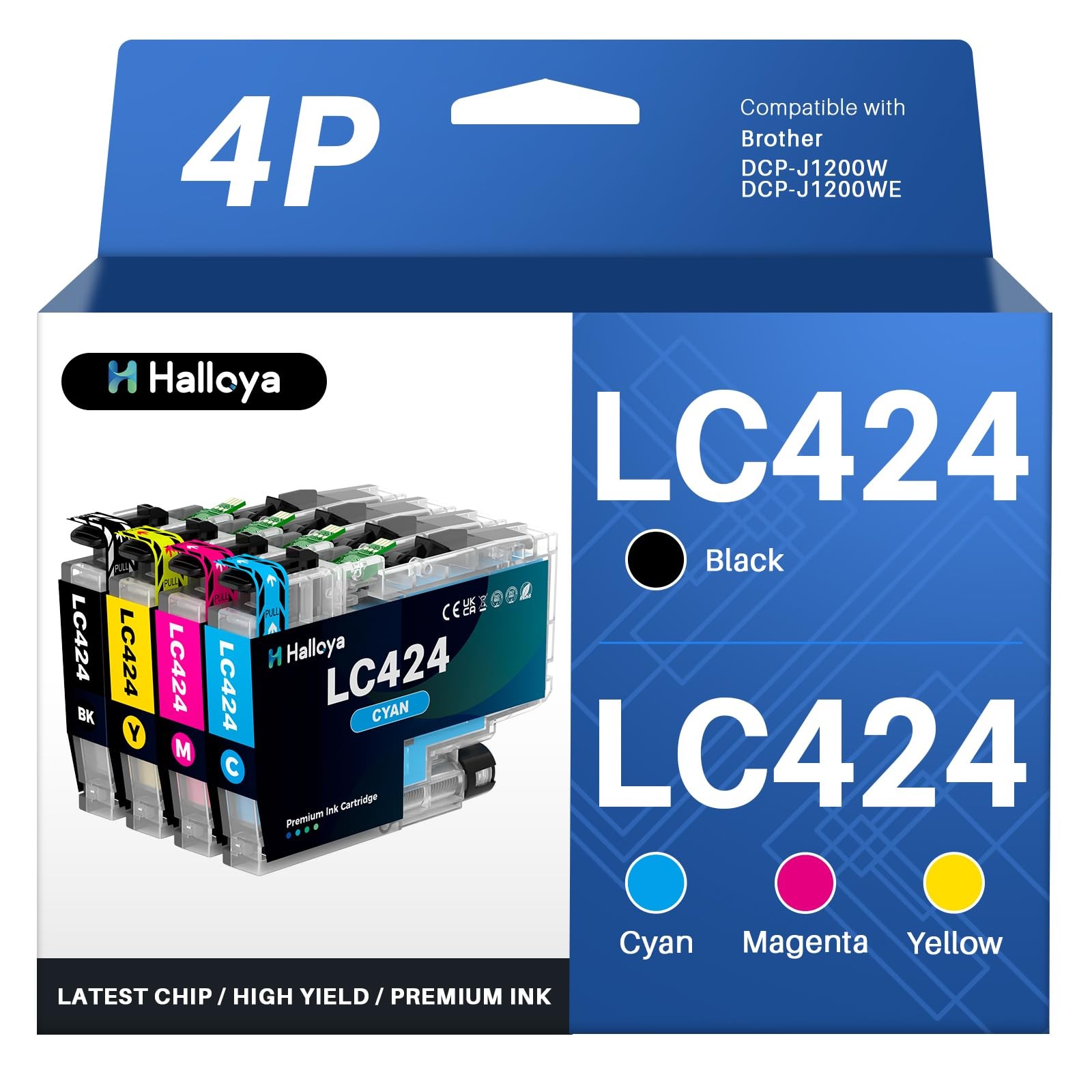 Cartouches d'encre LC424 compatibles avec imprimante Brother DCP-J1200W