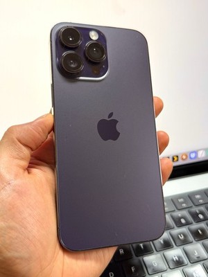 Apple iPhone 14 Pro Max (100% Batt) Factory Unlocked Deep Purple 128GB #24605