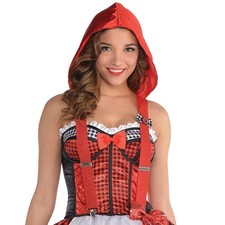 Red Riding Hood Suspenders Fairy Tale Fancy Dress Up Halloween Costume Accessory