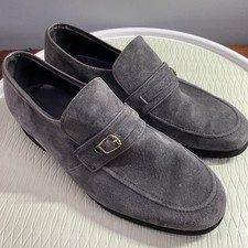Hush Puppies Men  s Slip-On Dress Shoes Casual Dark Gray Loafers Sz. 9.5EW