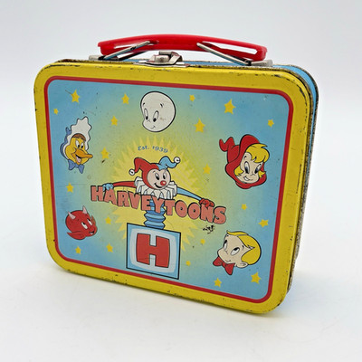 Vintage 1999 Harvey Toons Mini Tin Lunch Box Natural Distress Well-Loved