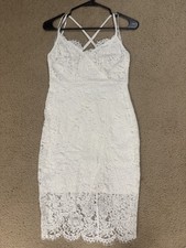 Lulus White Lace Dress. Size Medium