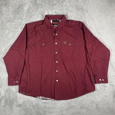 Riggs Workwear Wrangler Shirt Mens 2XL Red Flannel Lined Work Snap 3W526WN