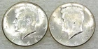 1964 Kennedy Silver Half Dollar AU/BU Bright Luster lot of 2 coins #T328
