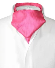 Antonio Ricci ASCOT Solid HOT PINK FUCHSIA Ribbed Color Cravat Mens Neck Tie