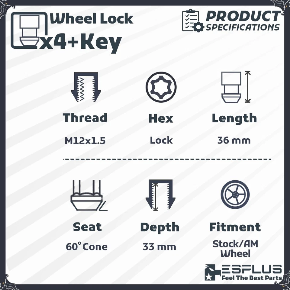 24 Pc Isuzu Wheel Lock M12x1.5 Chrome Fit Amigo/Ascender/I-Serise/Pickup/Trooper - Image 2 of 4