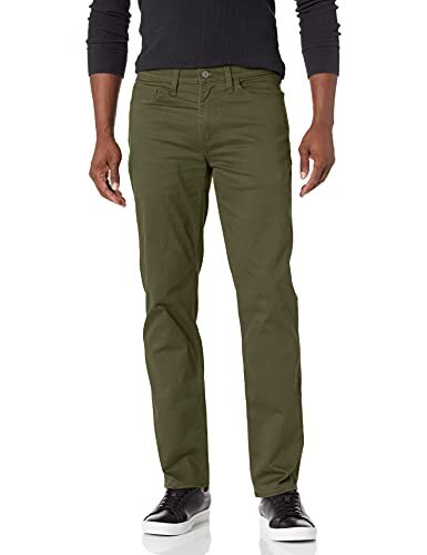 Dockers Mens Straight Fit Jean Cut All Seasons Tech Pants, Deep Depths - Green,