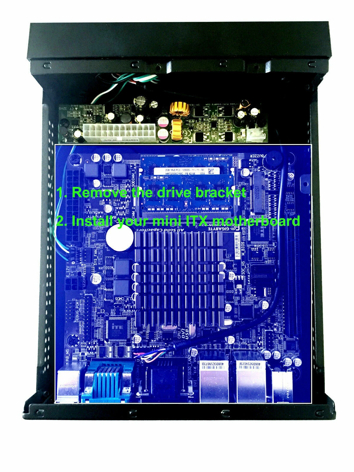 MINI ITX SILENT HTPC MITX 미디어 센터 PC 케이스 W | 90W 12V DC-TO-ATX 전원 공급  장치-Freehip.co.kr