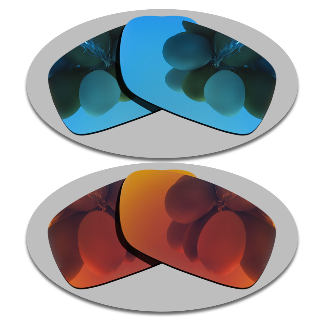 Sky Blue&Fire Red Replacement Lenses For-Oakley Crankcase OO9165 Polarized