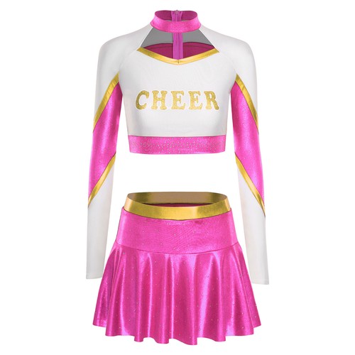 Damen Minirock Elegant Cheerleading Uniform Aushöhlen Crop Top Kantig A-Linie - Bild 49 von 83