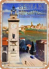 METAL SIGN - 1938 Bergamo Events in September Vintage Ad