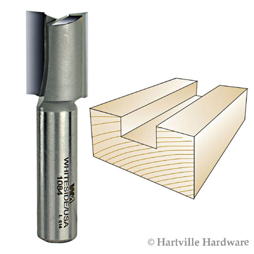 Whiteside #1084 Carbide Tip - Straight Two Flute 1/2" Shank Router Bit