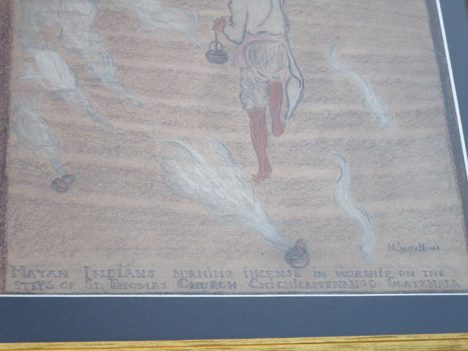 DIBUJO ANTIGUO SMITH-NOVAK ESPIRITUAL GUATEMALA INDIOS MAYAS CULTO A SAN TOMÁS  Foto 4 de 4