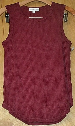 Women's PJ SALVAGE Pajama Tank Top Thermal Waffle Knit Wine Medium OR Gray Large - Picture 2 of 5