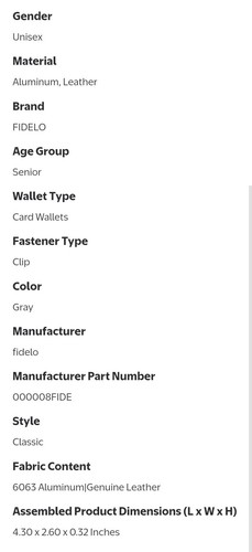 FIDELO Herren Minimalistische Geldbörse RFID Schutz Unisex Clip Portemonnaie, Grau - Bild 14 von 14